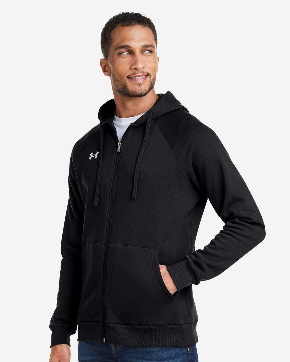 Men's Rival Fleece Full-Zip Black/ White_1
