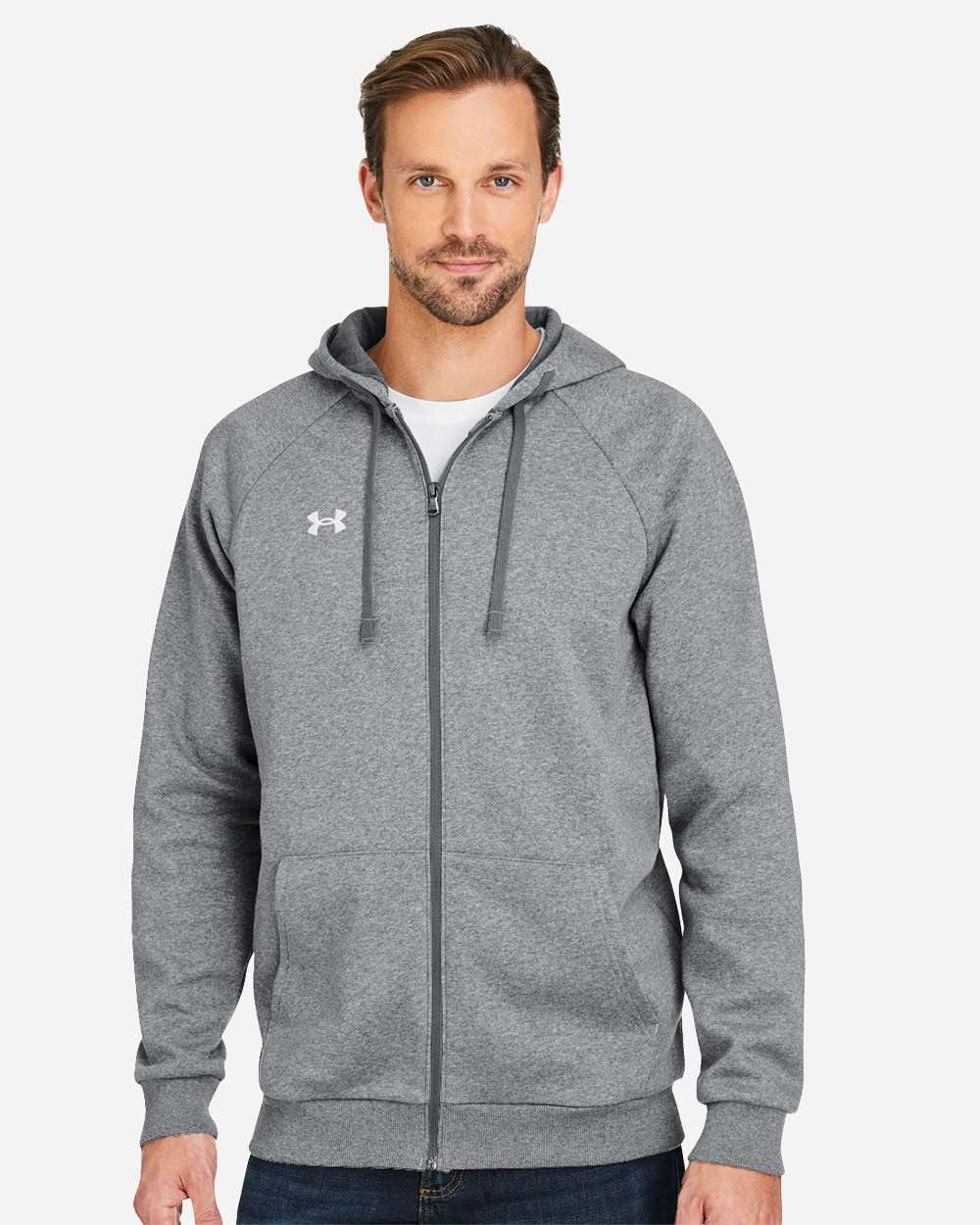 Men's Rival Fleece Full-Zip CS Grey Light Heather/ White