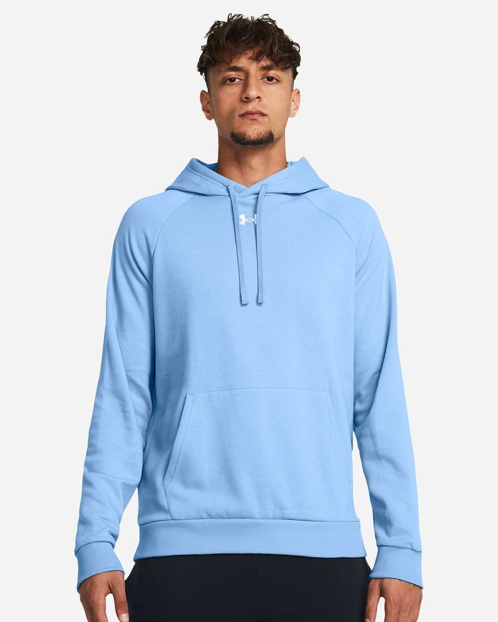 Men's Rival Fleece Hooded Sweatshirt Carolina Blue/ White