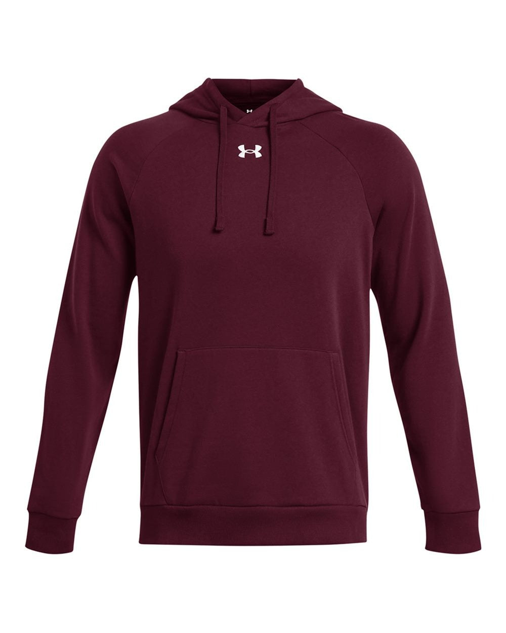Men's Rival Fleece Hooded Sweatshirt Maroon/ White_3