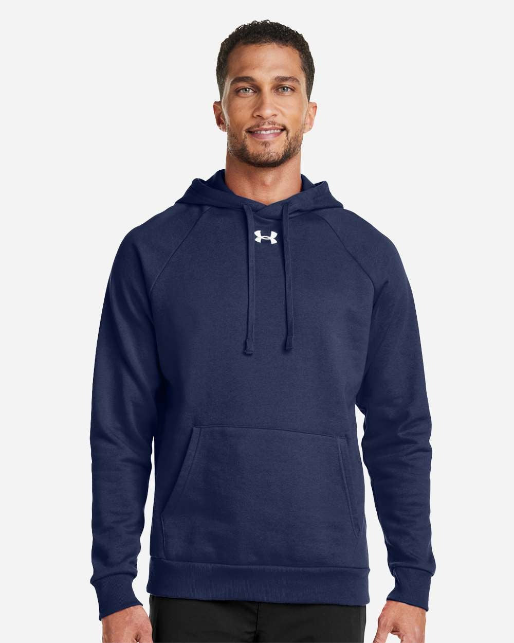 Men's Rival Fleece Hooded Sweatshirt Midnight Navy/ White