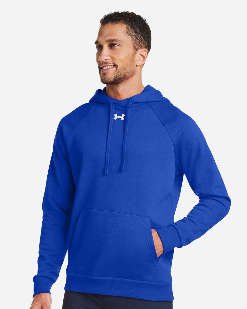 Men's Rival Fleece Hooded Sweatshirt Royal/ White_1
