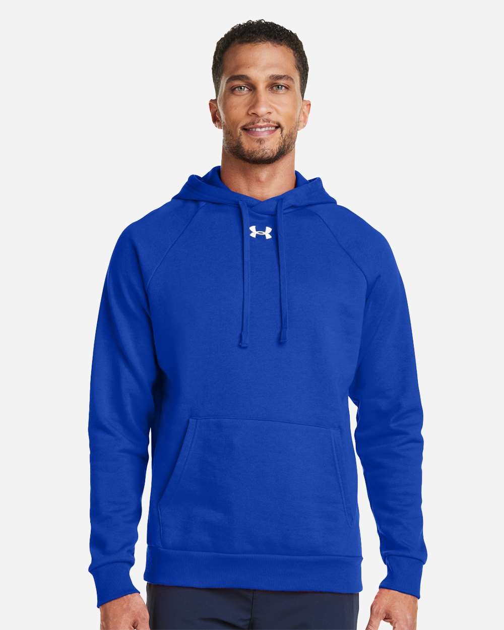 Men's Rival Fleece Hooded Sweatshirt Royal/ White