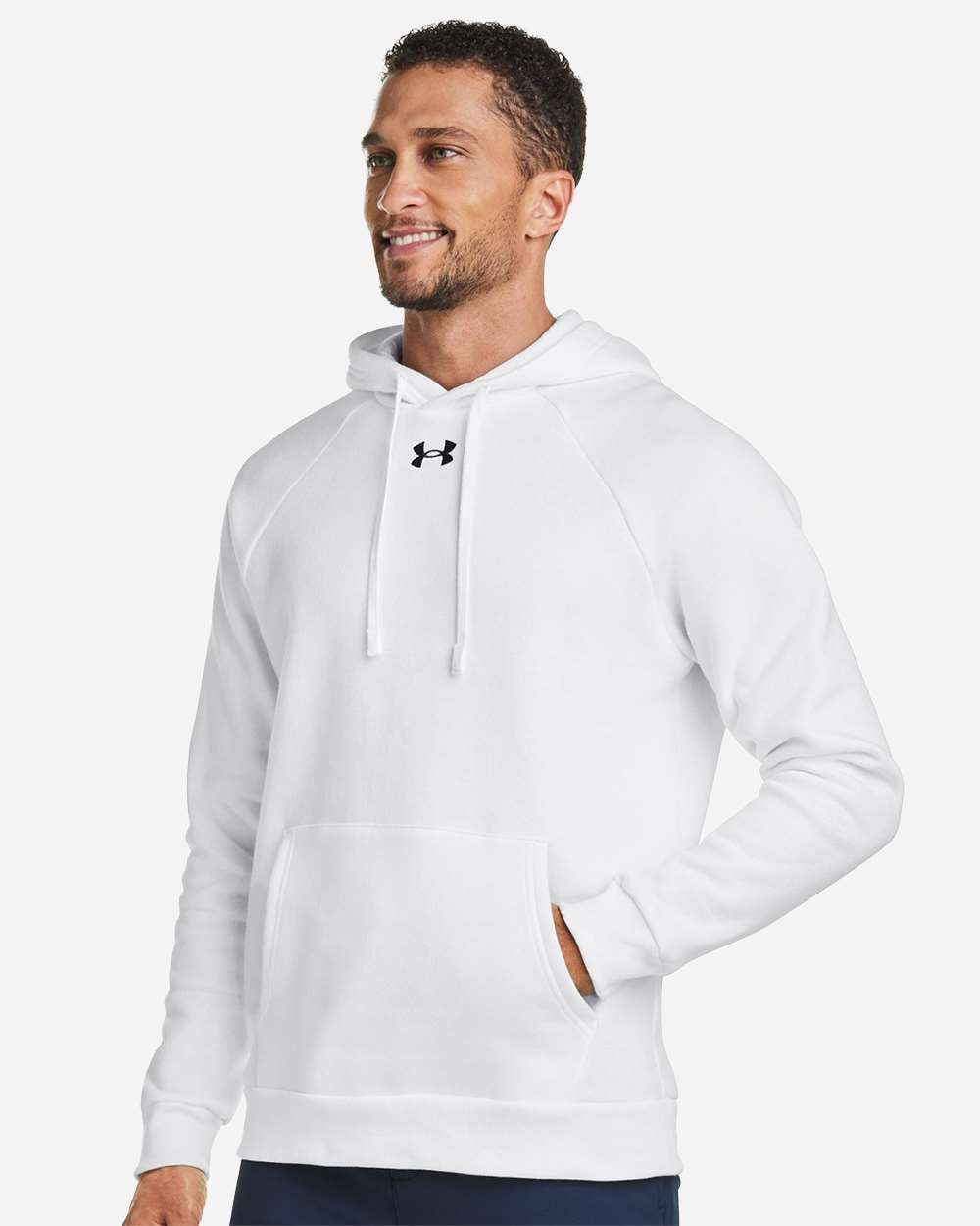 Men's Rival Fleece Hooded Sweatshirt White/ Black_1
