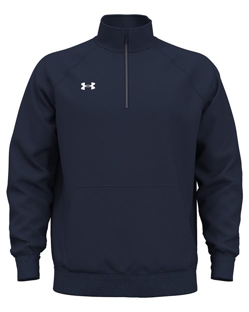 Men's Rival Fleece Quarter-Zip Pullover Midnight Navy/ White