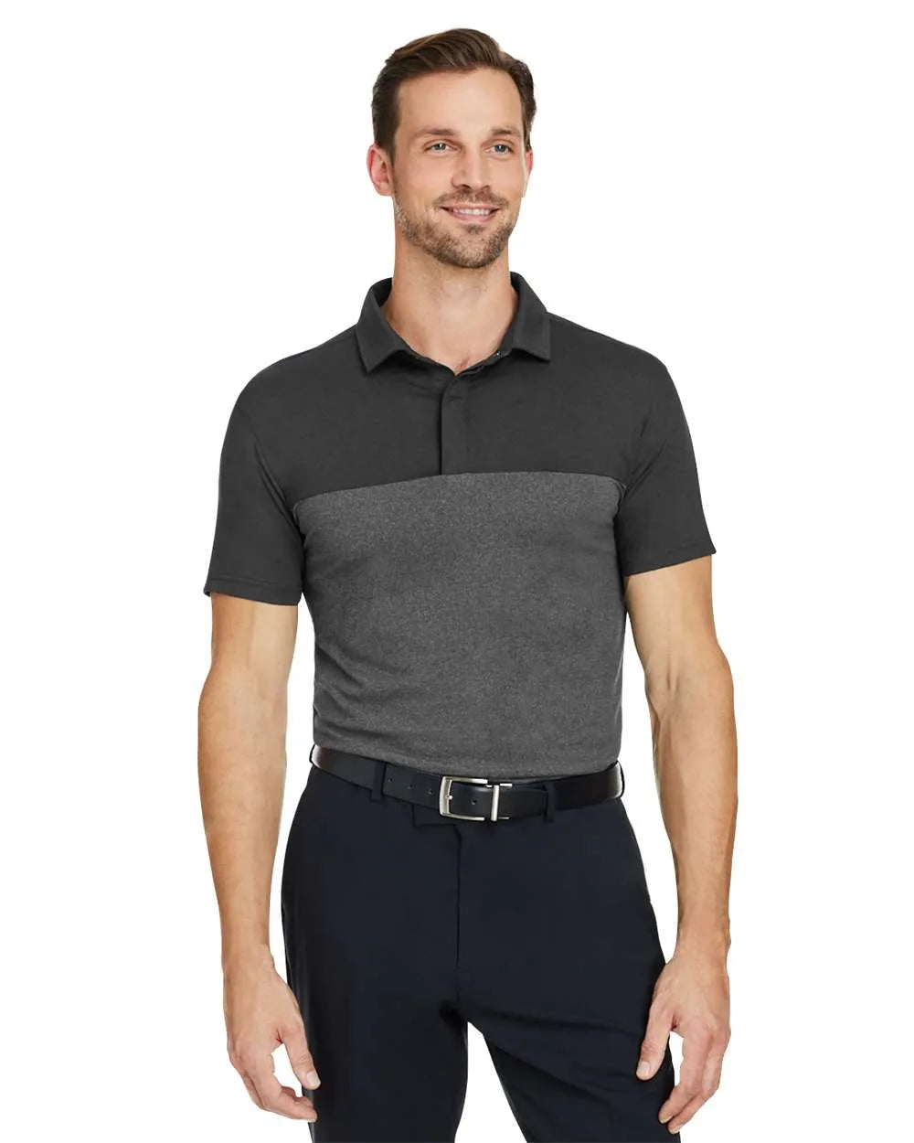 Men's Spyre Flex Colorblock Polo Black_1