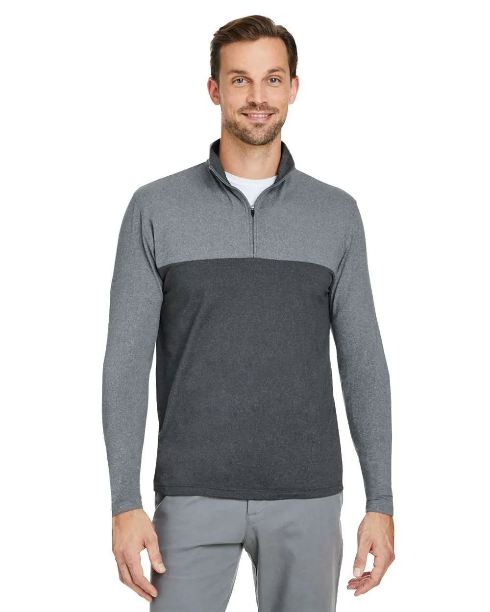 Men's Spyre Flex Colorblock Quarter-Zip Light Greys