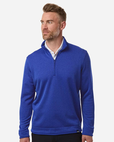 Men's Storm Sweater Fleece Quarter-Zip Pullover Royal/ White
