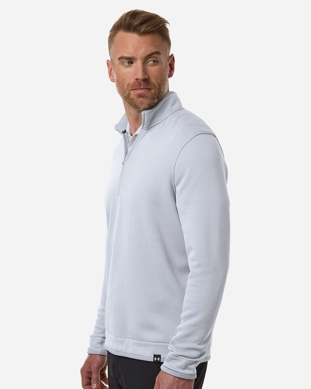 Men's Storm Sweater Fleece Quarter-Zip Pullover Steel/ White_2