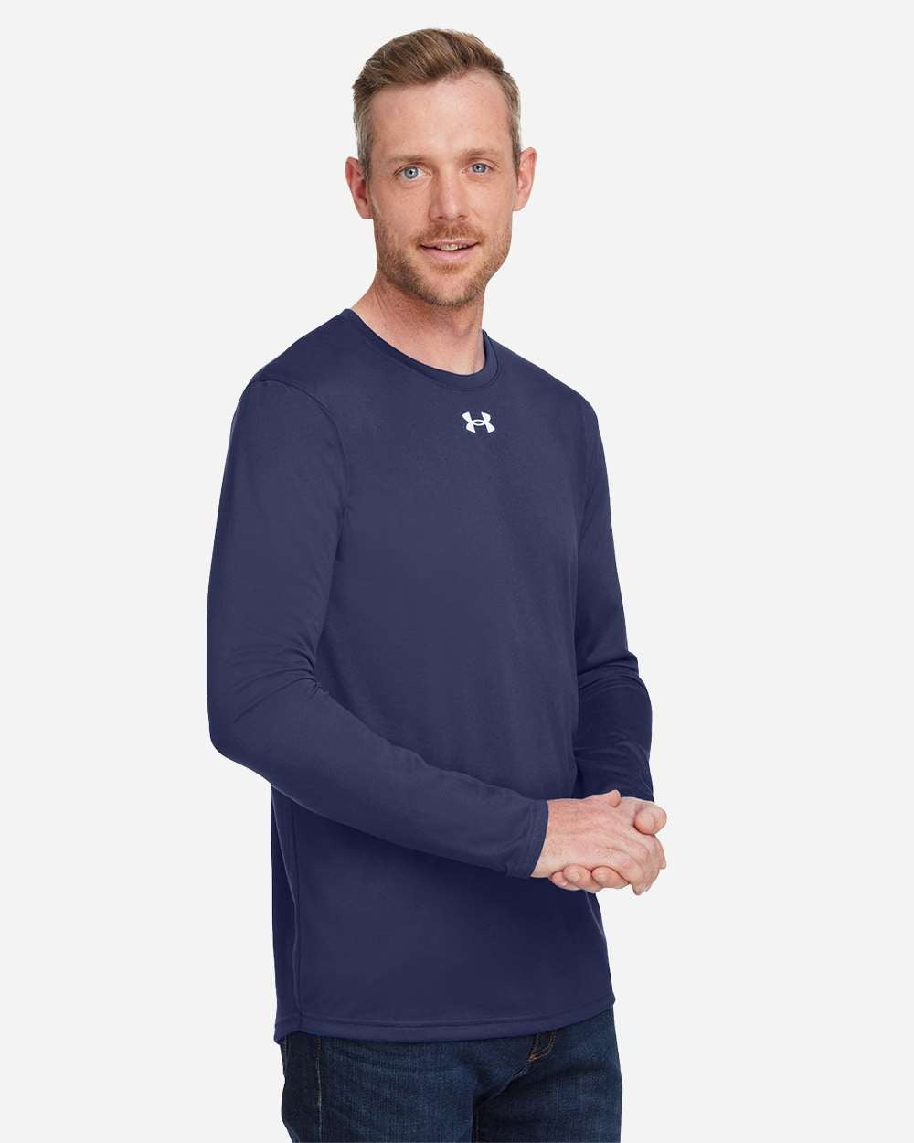 Men's Team Tech™ Long Sleeve T-Shirt Midnight Navy/ White_1