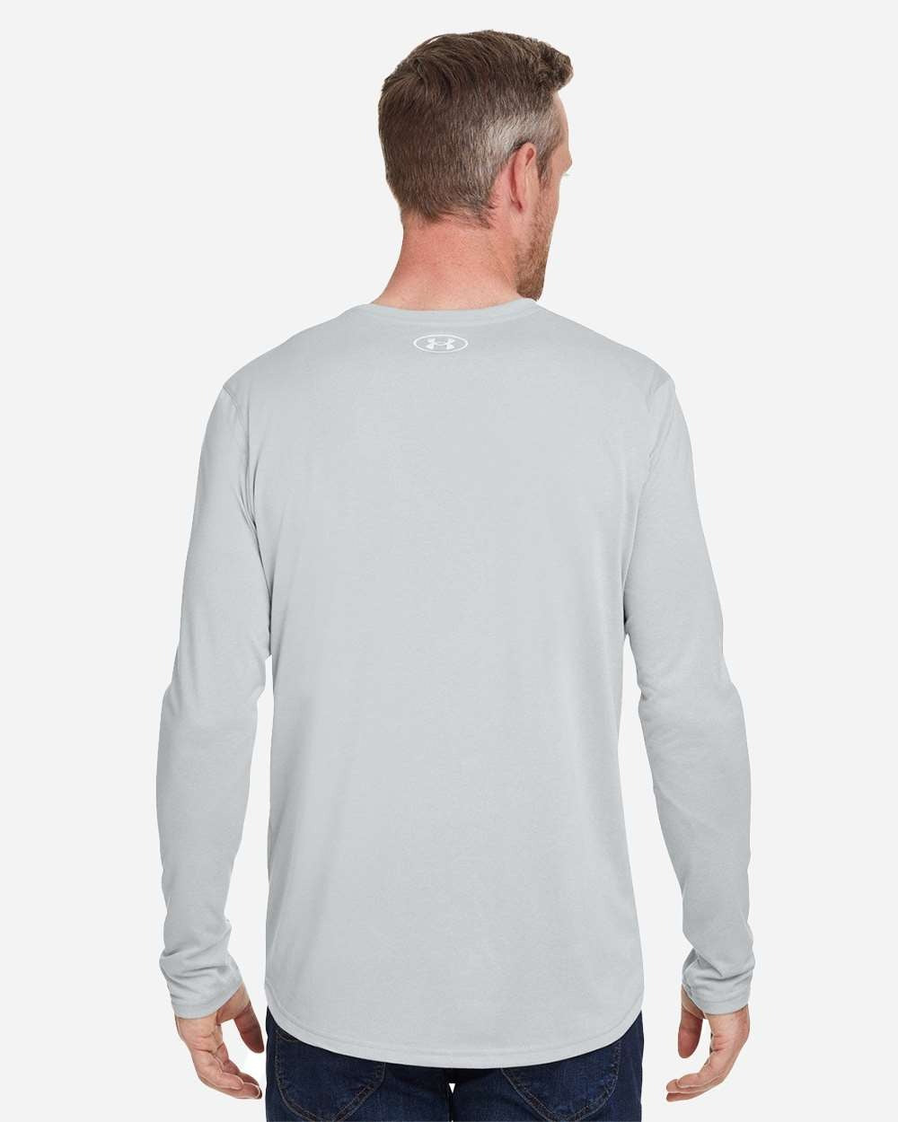 Men's Team Tech™ Long Sleeve T-Shirt Mod Grey Light Heather/ White_2