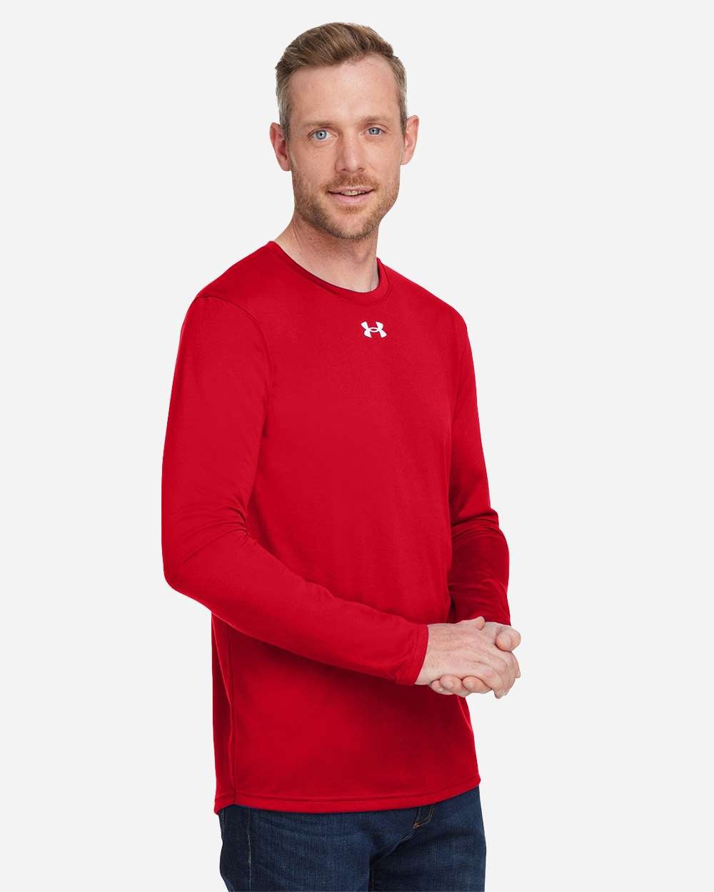 Men's Team Tech™ Long Sleeve T-Shirt Red/ White_1