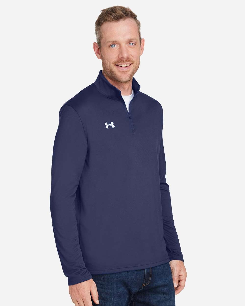 Men's Team Tech™ Quarter-Zip Pullover Midnight Navy/ White_1