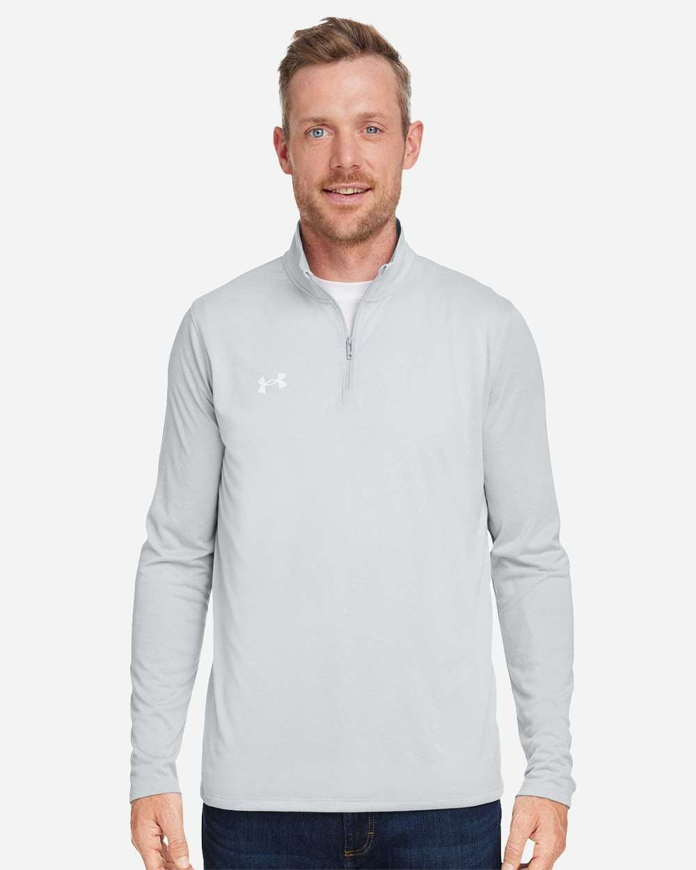 Men's Team Tech™ Quarter-Zip Pullover Mod Grey Light Heather/ White