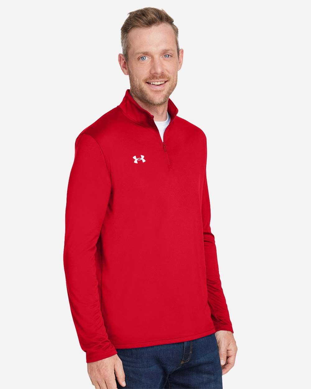 Men's Team Tech™ Quarter-Zip Pullover Red/ White_1