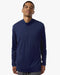 Men's Textured Stripe Quarter-Zip Pullover Dark Blue