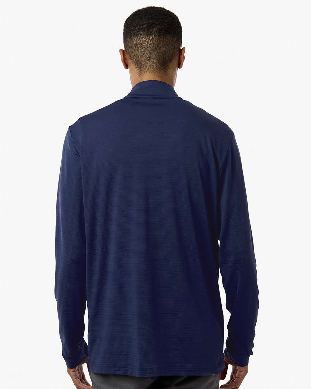 Men's Textured Stripe Quarter-Zip Pullover Dark Blue_1
