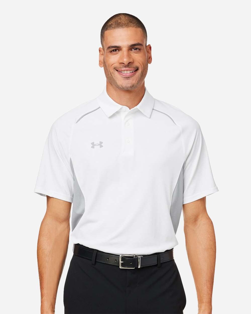 Men's Title Polo 2.0 White/ Mod Grey