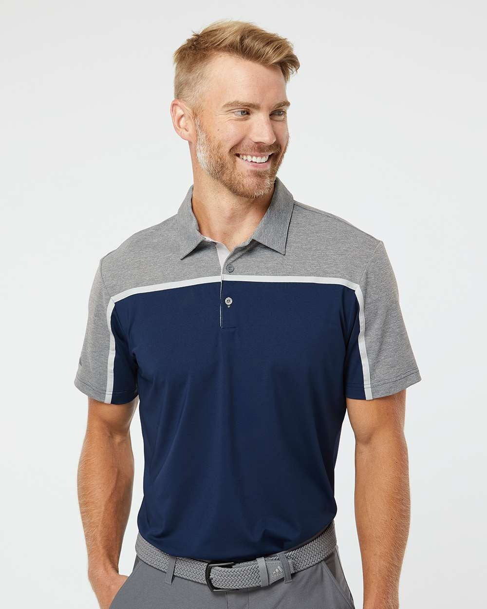 Men's Ultimate Colorblocked Polo Collegiate Navy/ Grey Two/ Grey Five Melange