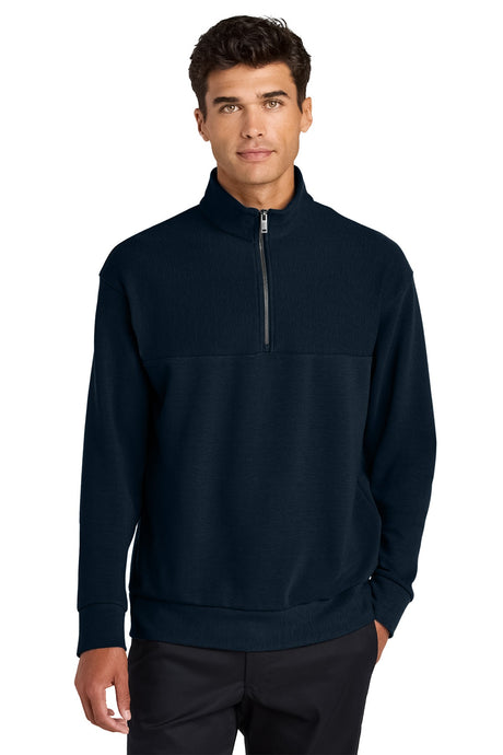 Mercer+Mettle ®  Linear Texture 1/4-Zip MM3040 Night Navy_1