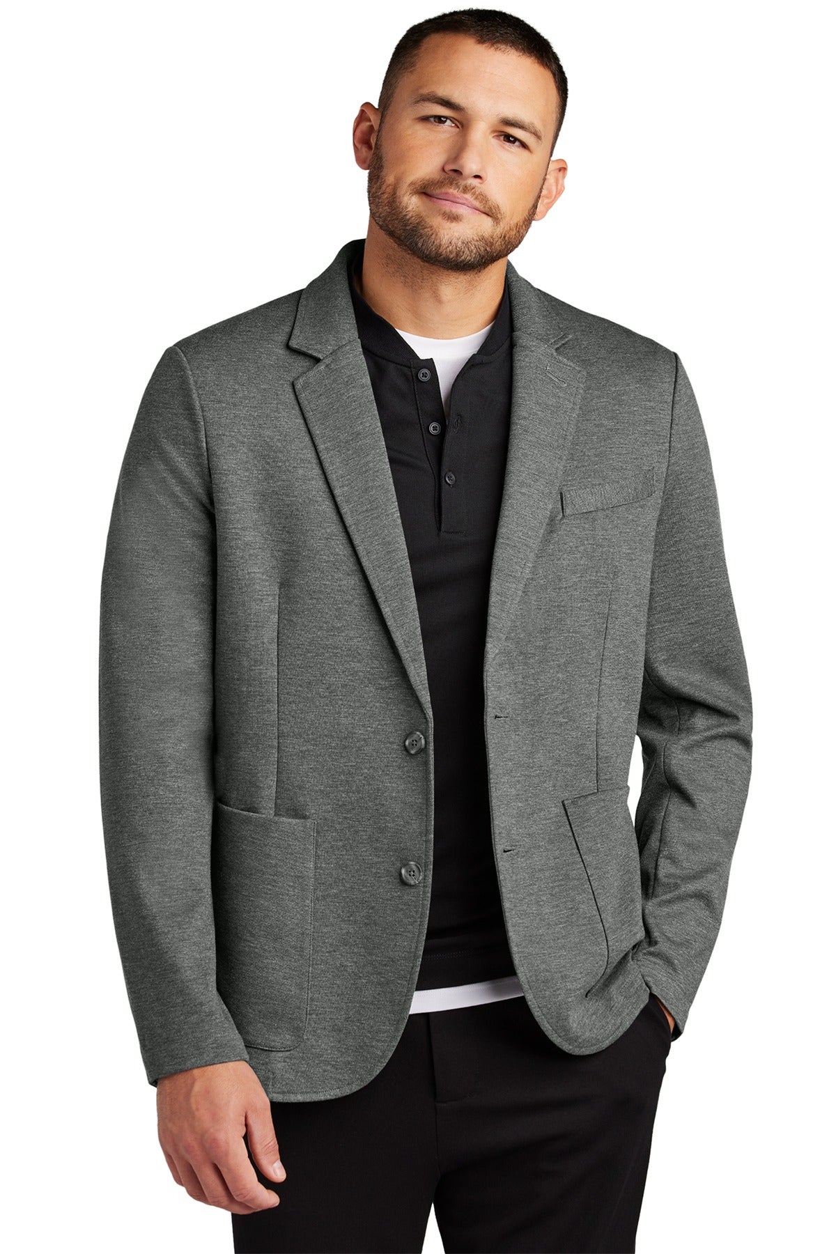 Mercer+Mettle ®  Relaxed Knit Blazer MM3030 Storm Grey Heather_1