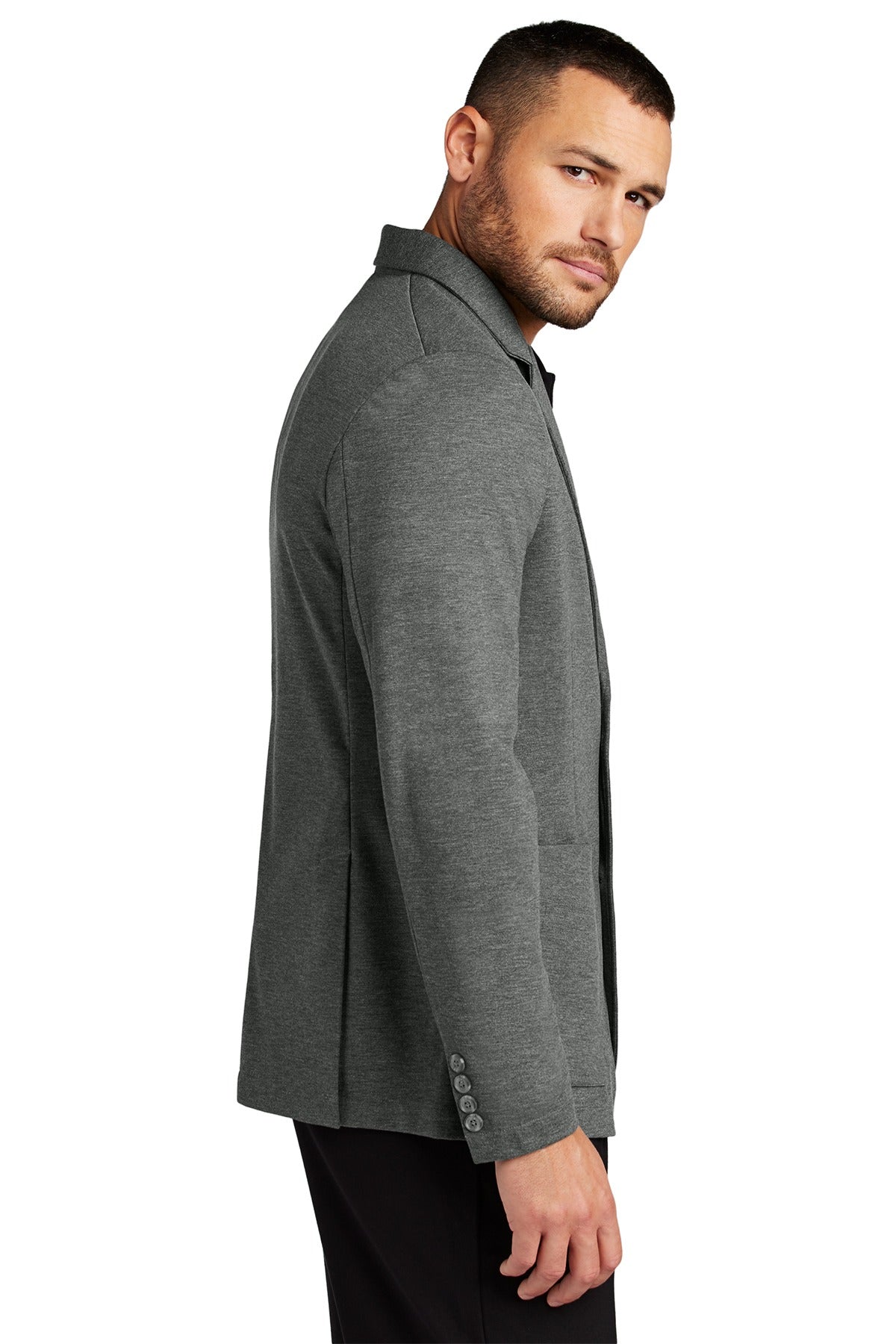 Mercer+Mettle ®  Relaxed Knit Blazer MM3030 Storm Grey Heather_3