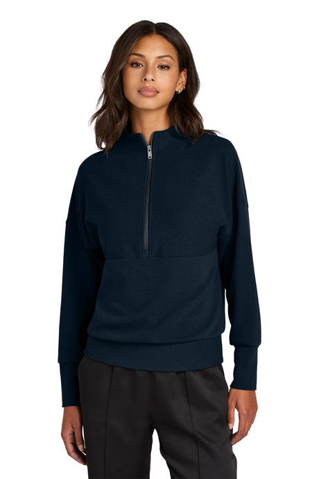 Mercer+Mettle ®  Women's Linear Texture 1/4-Zip MM3041 Night Navy_1