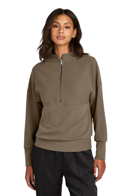 Mercer+Mettle ®  Women's Linear Texture 1/4-Zip MM3041 Warm Taupe_1