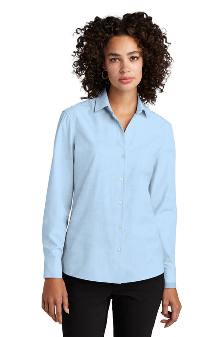 Mercer+Mettle ®  Women's Long Sleeve Stretch Woven Shirt MM2001 Air Blue End On End_1