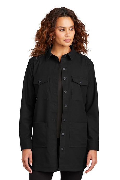 Mercer+Mettle ®  Women's Long Sleeve Twill Overshirt MM2021 Deep Black_1