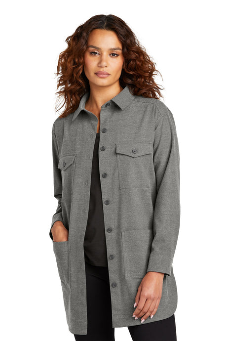 Mercer+Mettle ®  Women's Long Sleeve Twill Overshirt MM2021 Light Anchor Grey Heather_1
