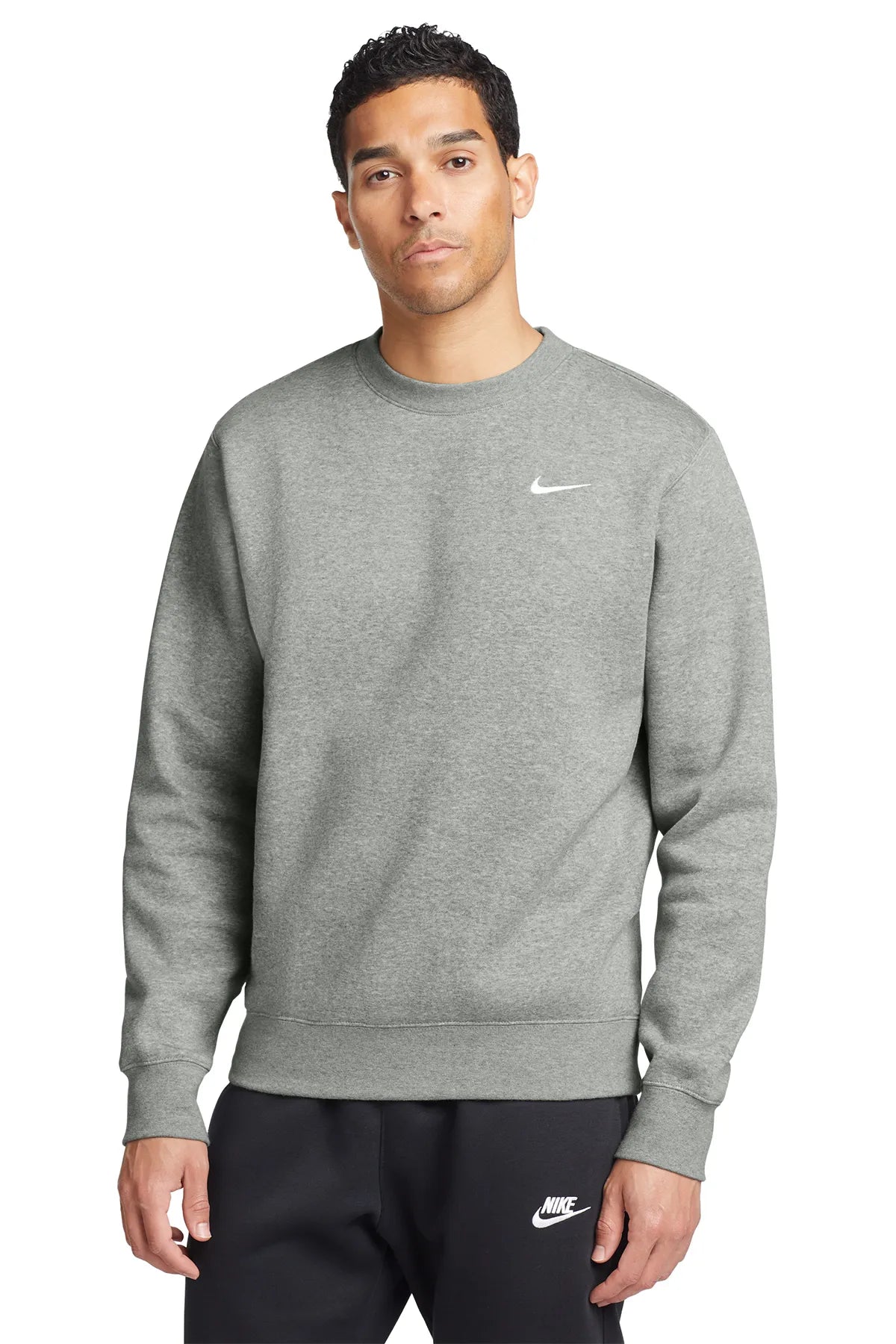 Nike Club Fleece Crew CJ1614 Dark Grey Heather_1