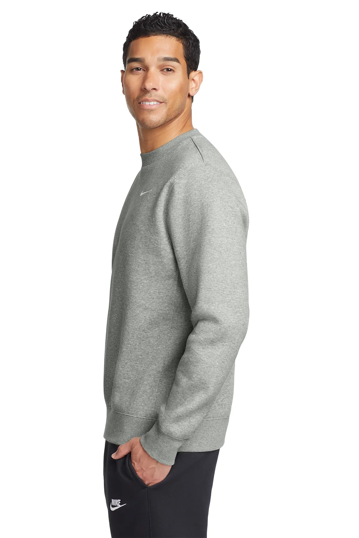 Nike Club Fleece Crew CJ1614 Dark Grey Heather_3