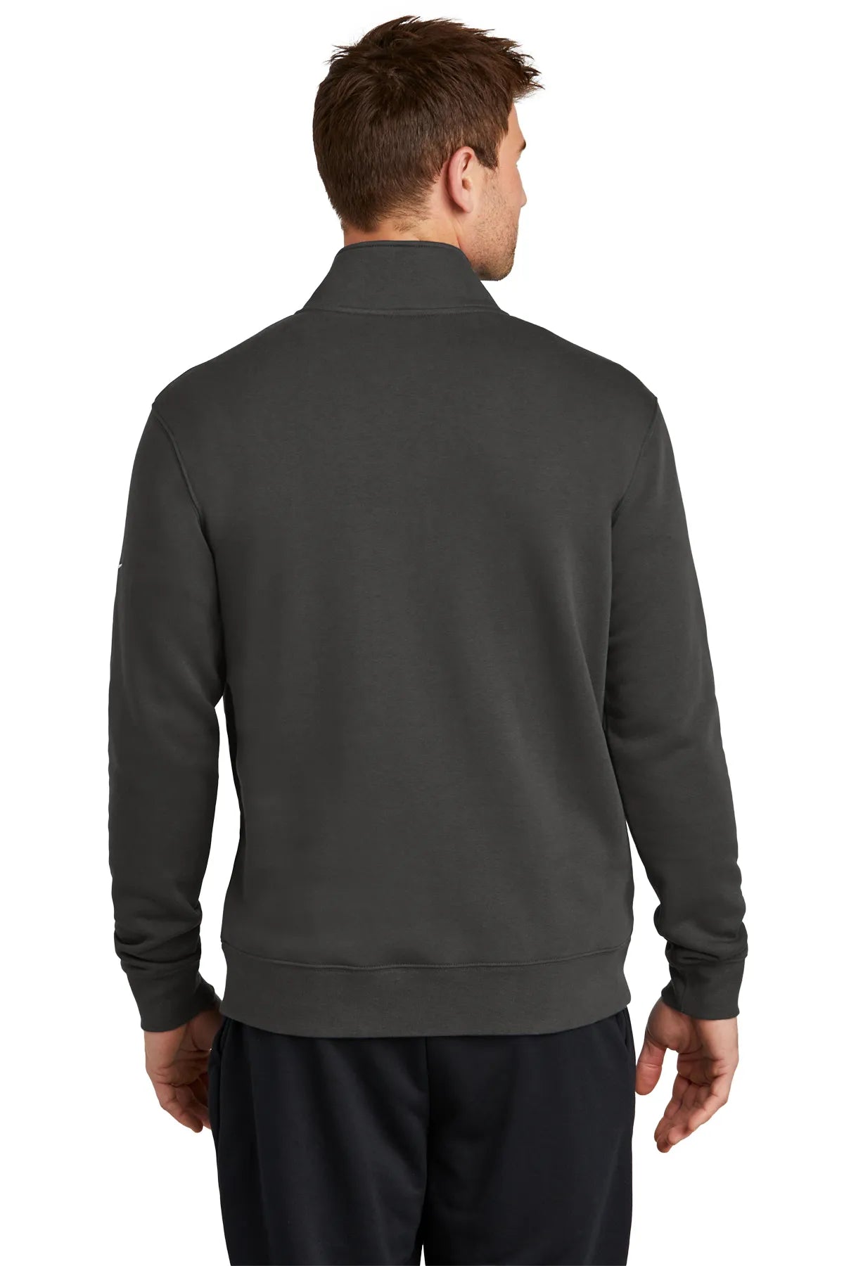 Nike Club Fleece Sleeve Swoosh 1/2-Zip NKDX6718 Anthracite_2