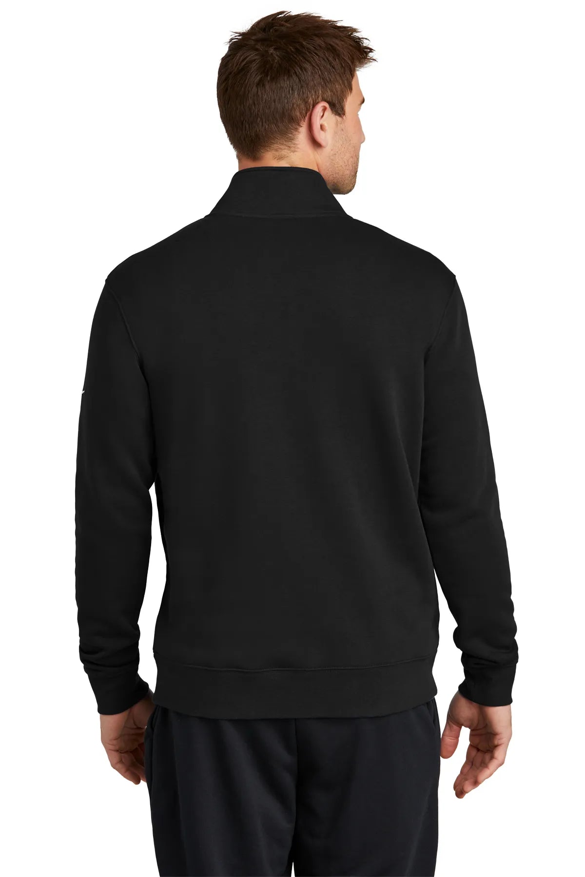 Nike Club Fleece Sleeve Swoosh 1/2-Zip NKDX6718 Black_2