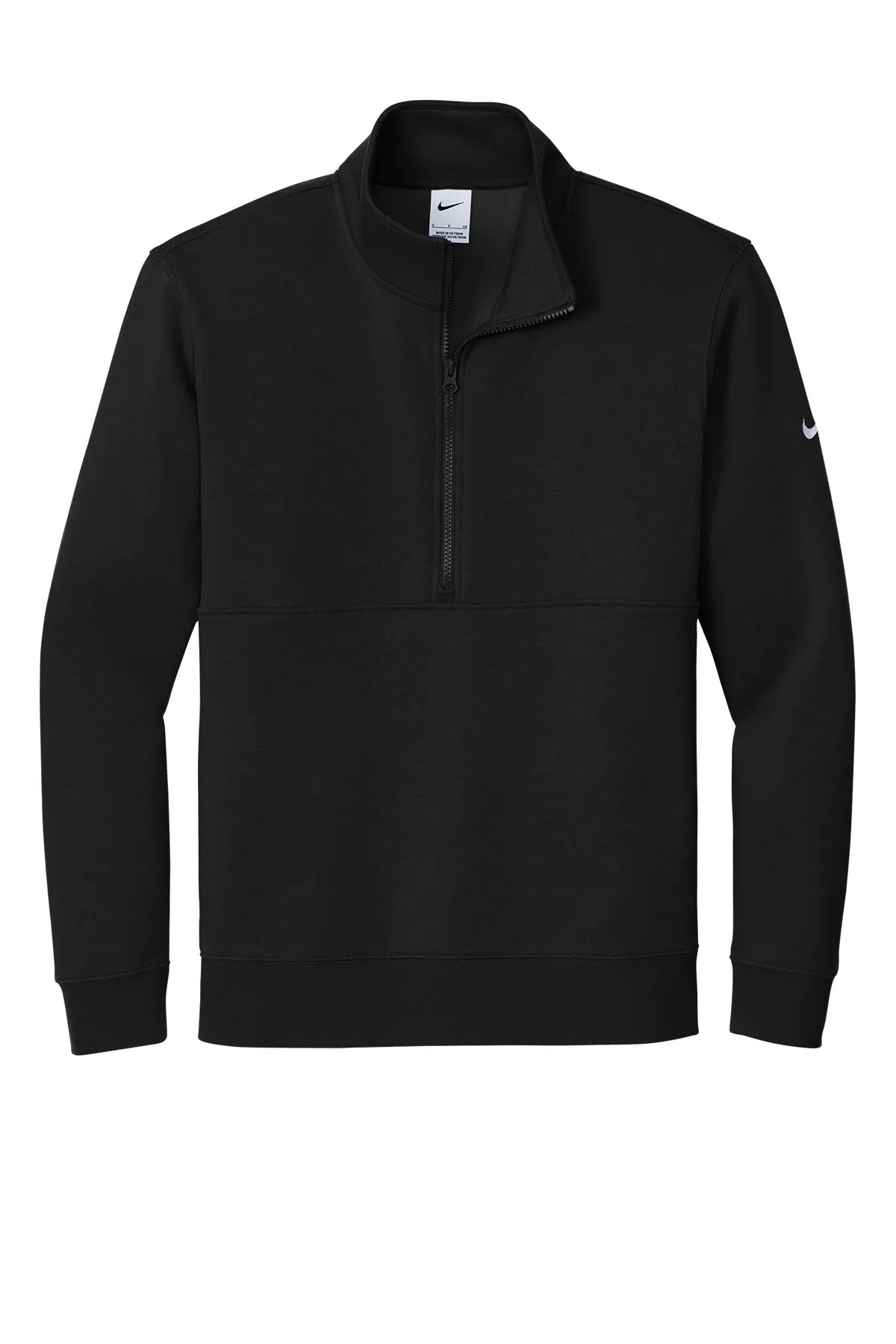 Nike Club Fleece Sleeve Swoosh 1/2-Zip NKDX6718 Black_4