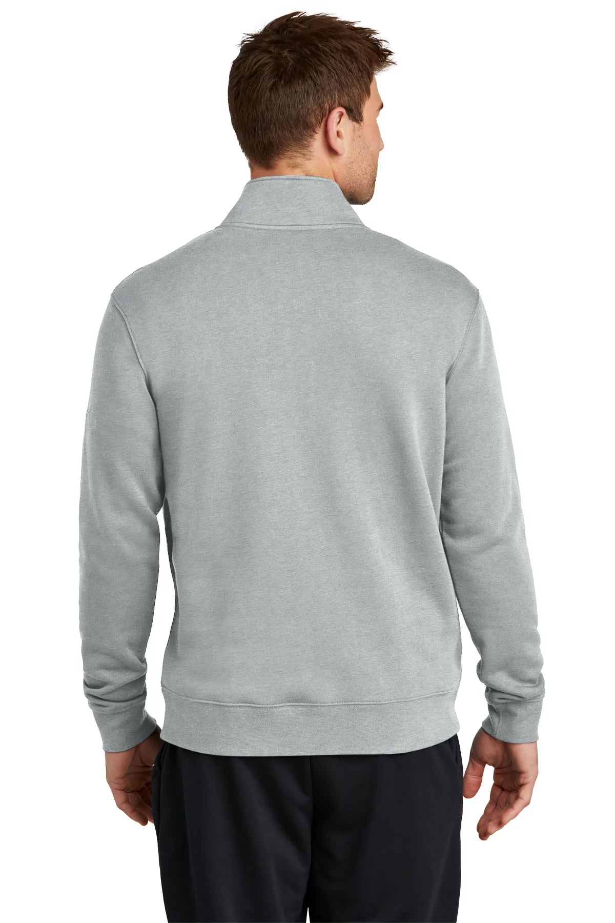 Nike Club Fleece Sleeve Swoosh 1/2-Zip NKDX6718 Dark Grey_2