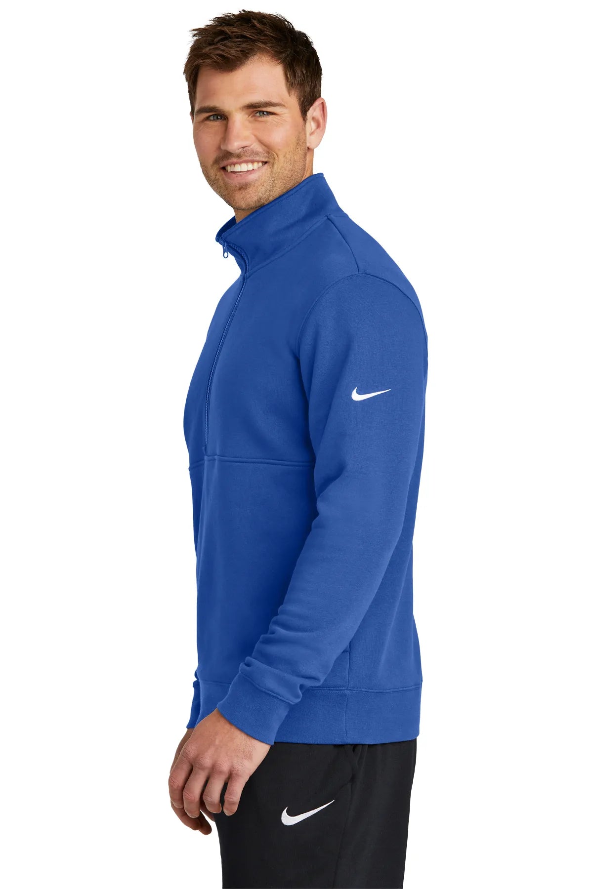 Nike Club Fleece Sleeve Swoosh 1/2-Zip NKDX6718 Game Royal_3