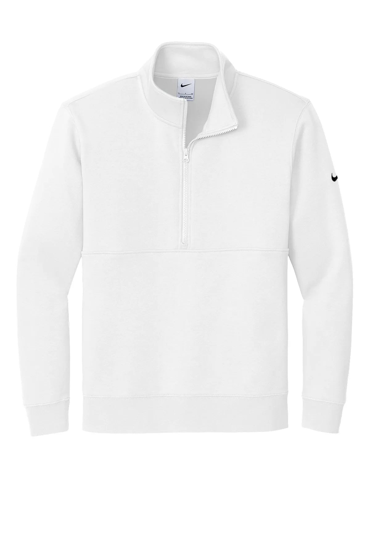 Nike Club Fleece Sleeve Swoosh 1/2-Zip NKDX6718 White_4