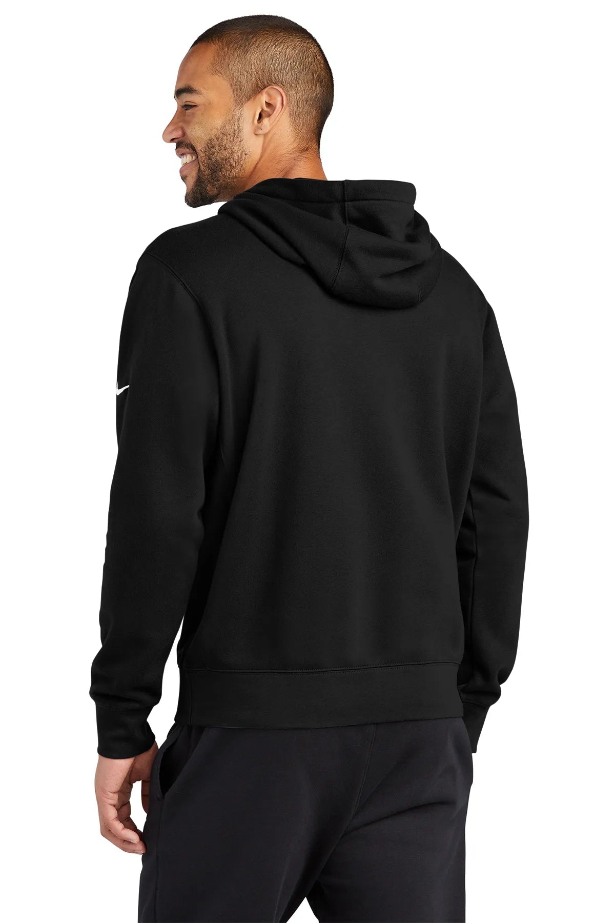 Nike Club Fleece Sleeve Swoosh Pullover Hoodie NKDR1499 Black_3