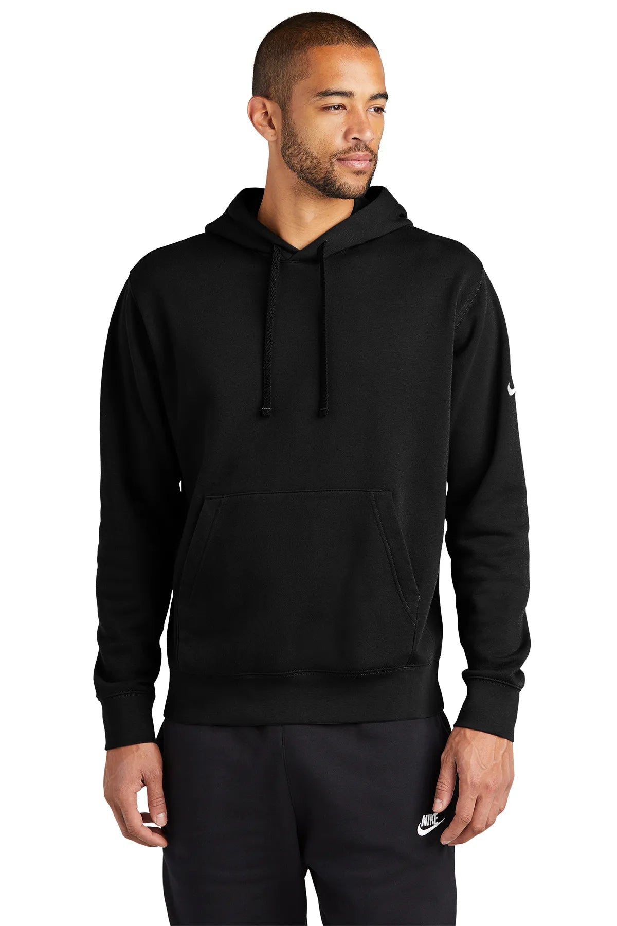 Nike Club Fleece Sleeve Swoosh Pullover Hoodie NKDR1499 Black_4