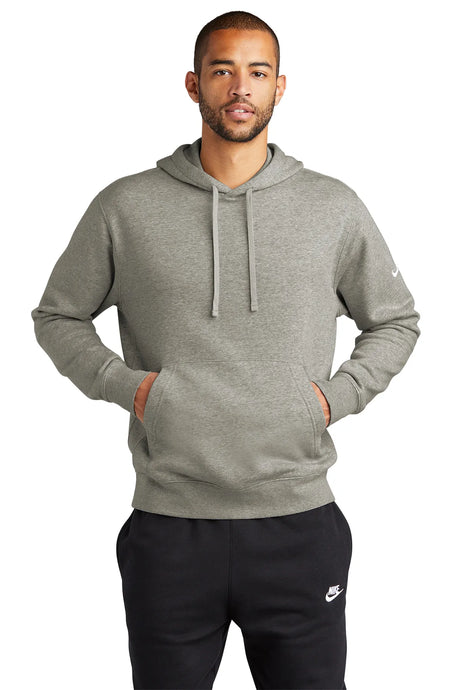 Nike Club Fleece Sleeve Swoosh Pullover Hoodie NKDR1499 Grey Heather_1