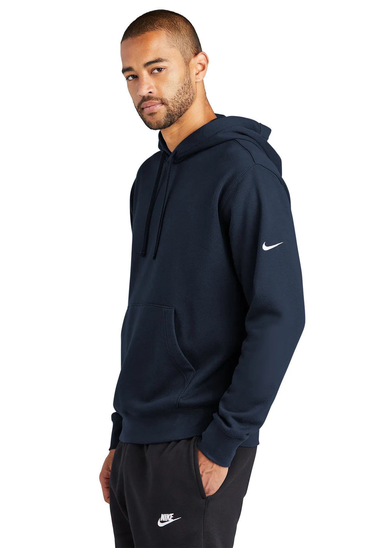 Nike Club Fleece Sleeve Swoosh Pullover Hoodie NKDR1499 Midnight Navy_3