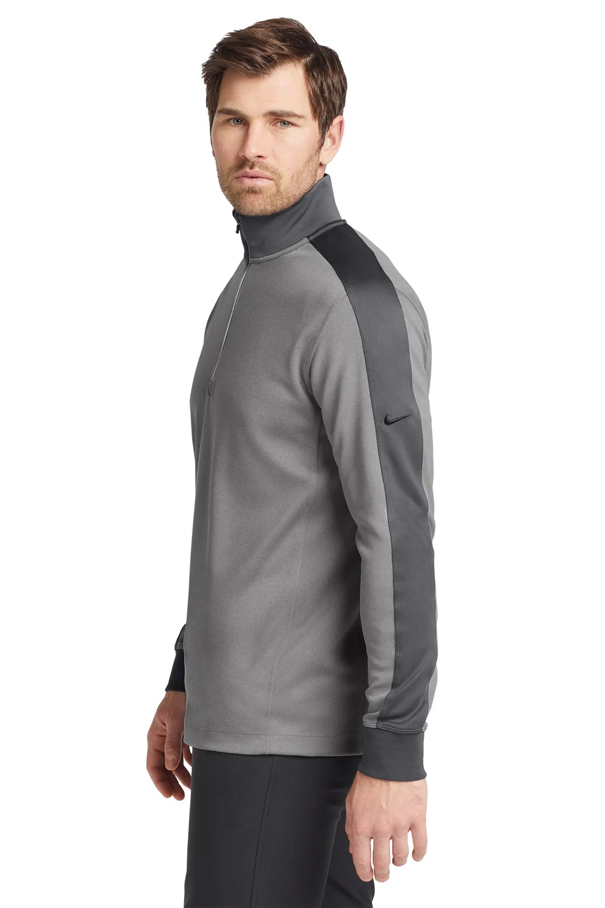 Nike Dri-FIT 1/2-Zip Cover-Up. 578673 Anthracite Grey Heather Dark Grey_3