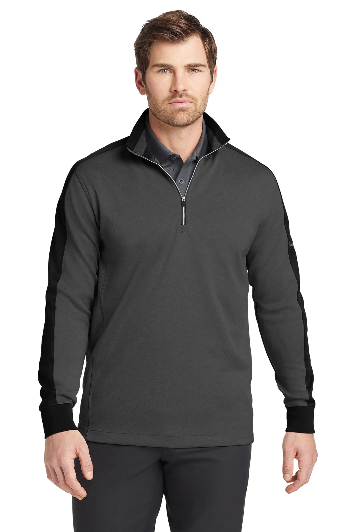 Nike Dri-FIT 1/2-Zip Cover-Up. 578673 Anthracite Heather Black_1