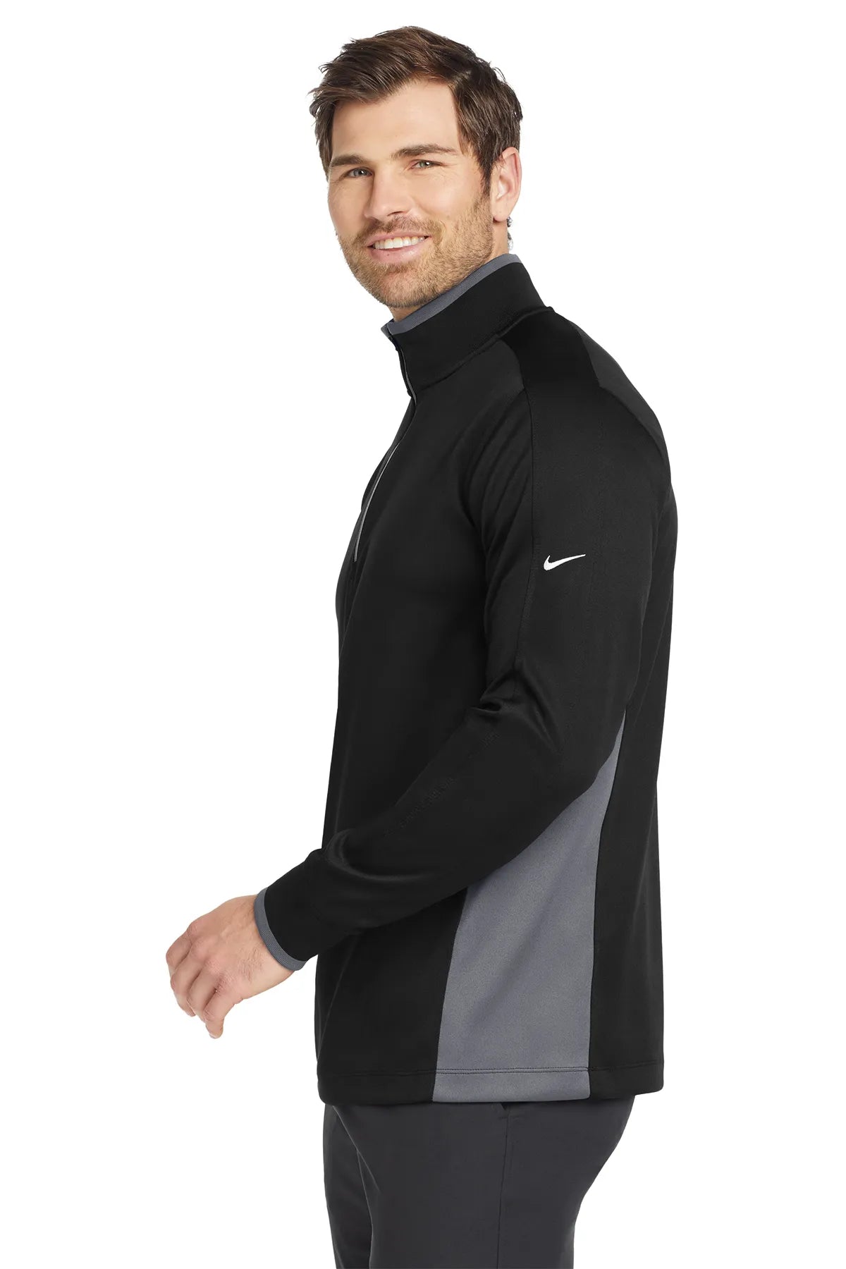 Nike Dri-FIT 1/2-Zip Cover-Up. 578673 Black Dark Grey White_3