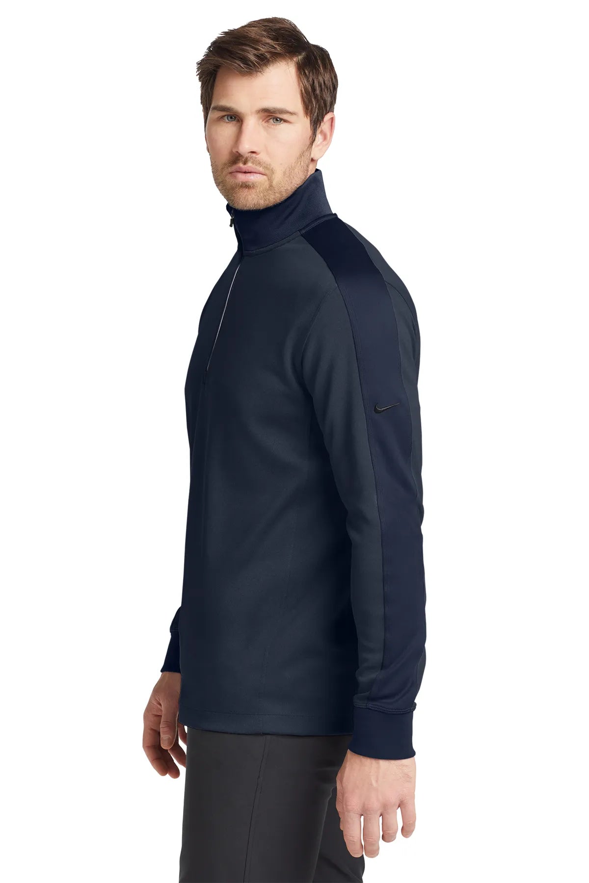 Nike Dri-FIT 1/2-Zip Cover-Up. 578673 Midnight Navy Heather Midnight Navy_3