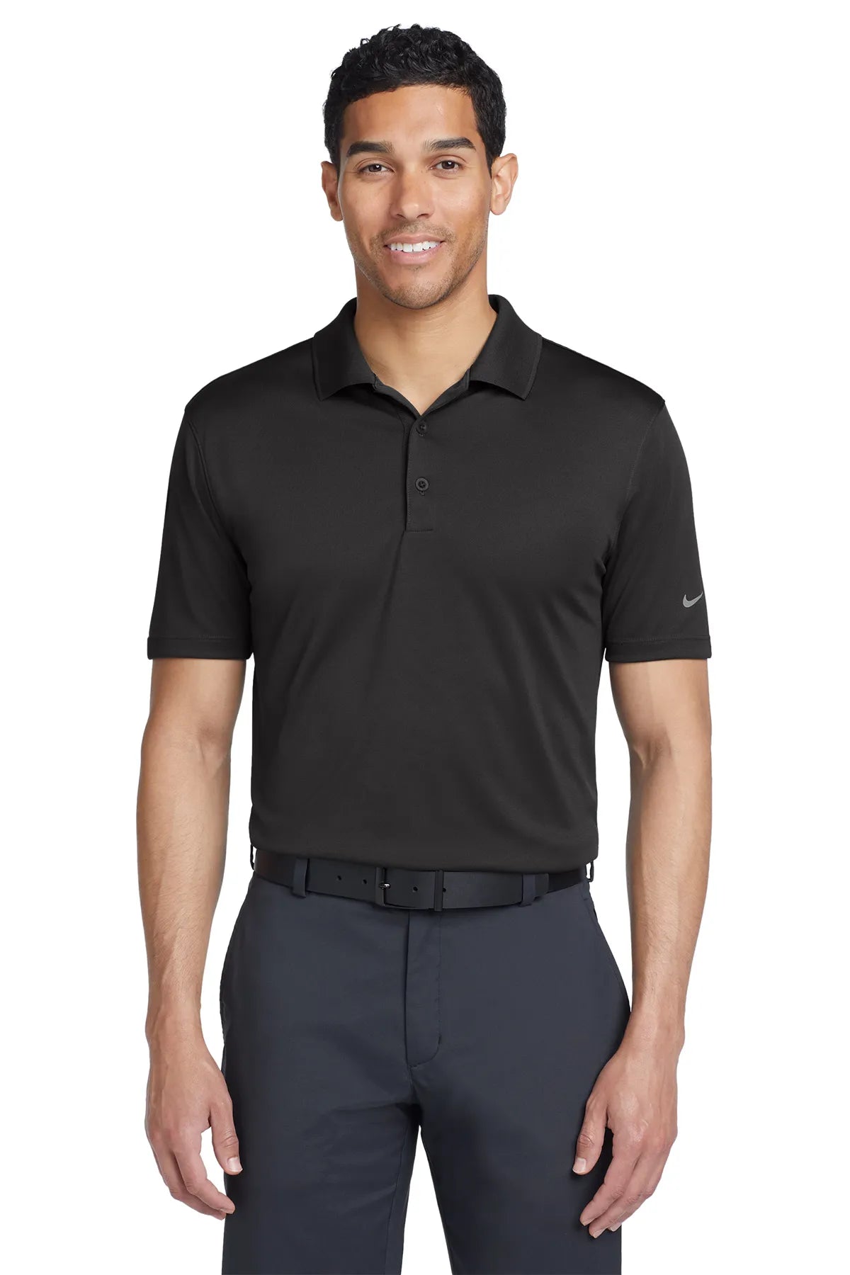 Nike Dri-FIT Classic Fit Players Polo with Flat Knit Collar. 838956 Anthracite_1