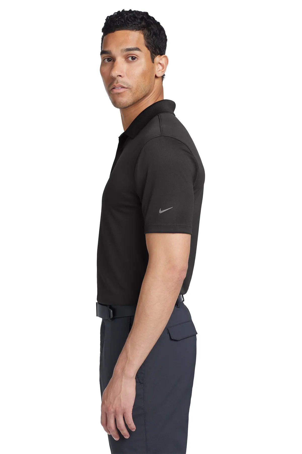 Nike Dri-FIT Classic Fit Players Polo with Flat Knit Collar. 838956 Anthracite_3