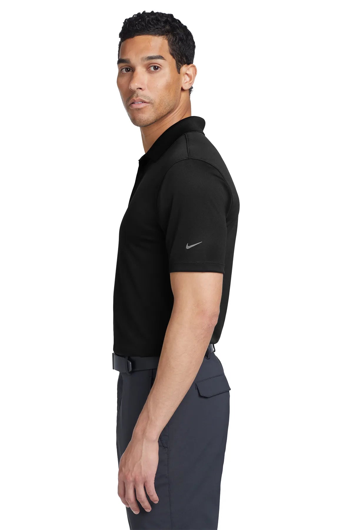 Nike Dri-FIT Classic Fit Players Polo with Flat Knit Collar. 838956 Black_3